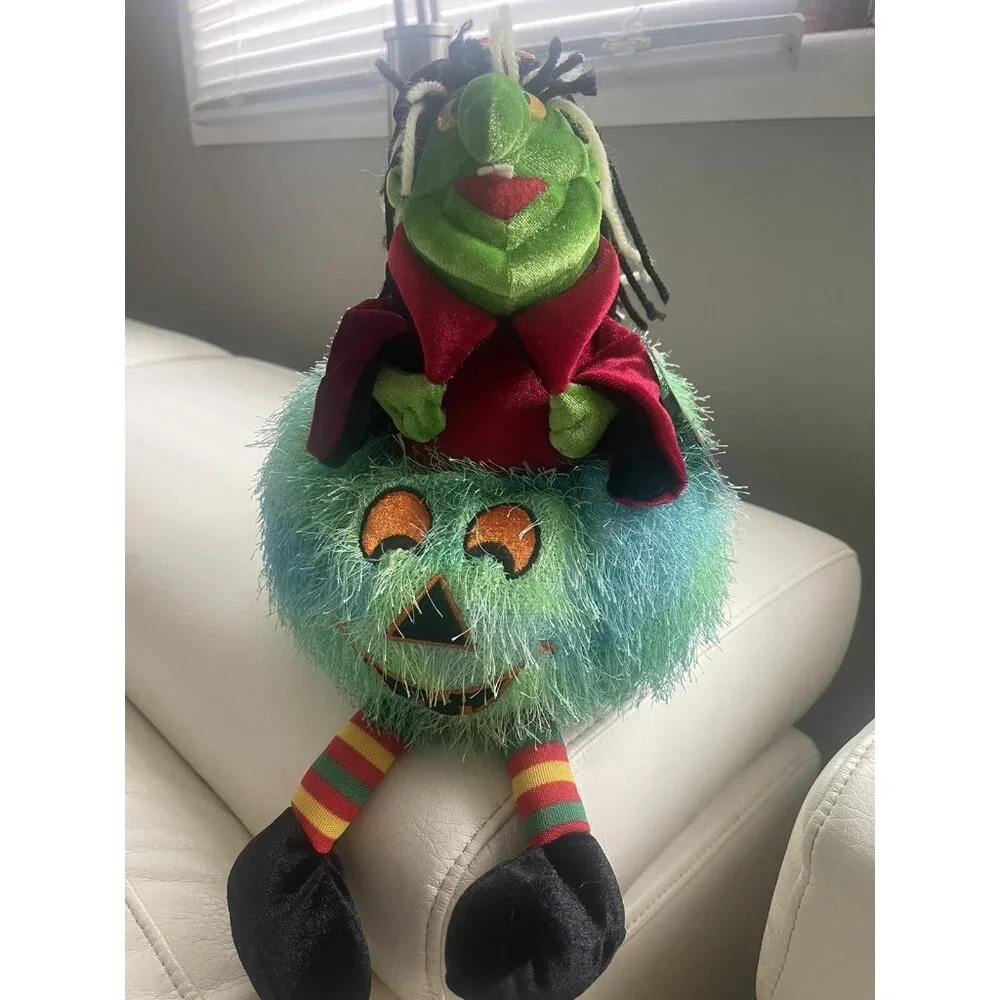 Y2K Collectable Discontinued Meijer Halloween Witch & Pumpkin Plush By Caltoy 03 - Picture 3 of 16